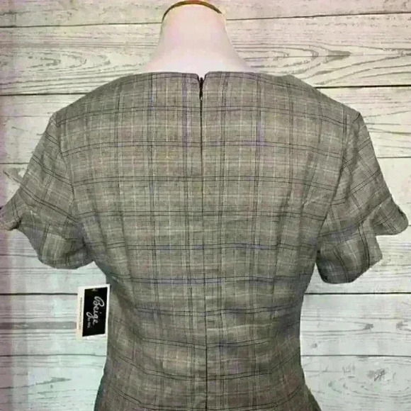 nwt beige eci plaid ruffle dress 4 - Picture 7 of 14